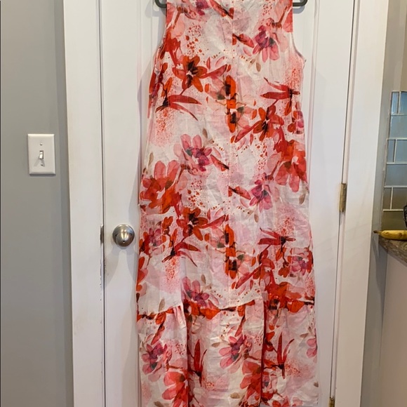 Allegra Masetti Dress Pure Linen Floral XL NWT - Picture 7 of 7